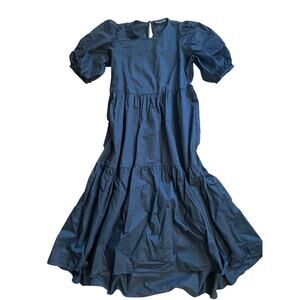 Zara 100% cotton long black dress with pockets